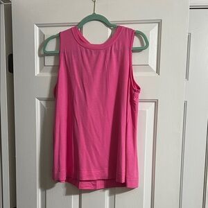 Crown & Ivy Bright Pink Sleeveless Bow Back Soft Tank Top Size Large